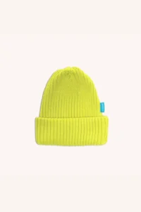Czapka z wełny merino dla dzieci limonka