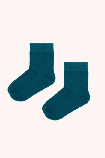 Skarpetki z wełny merino dla dzieci petrol