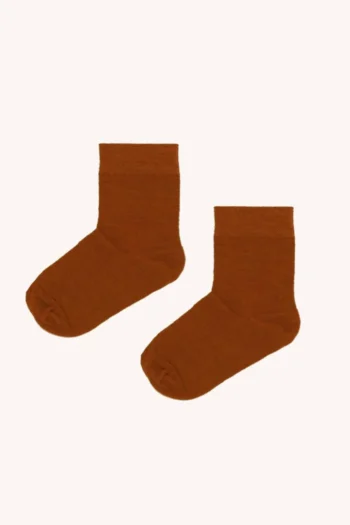 Skarpetki z wełny merino dla dzieci terakota