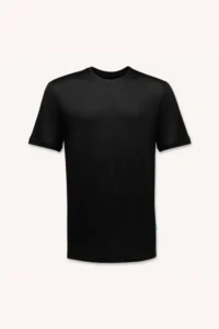 T-shirt z wełny merino męski czarny