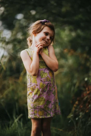 Sukienka dziecięca z wełny merynosów pumpink