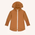 Kids’ merino wool zip hoodie caramel