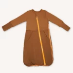 Merino wool sleeping bag with long sleeves caramel