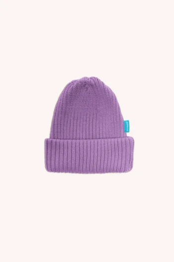 Czapka z wełny merino dla dzieci fioletowa