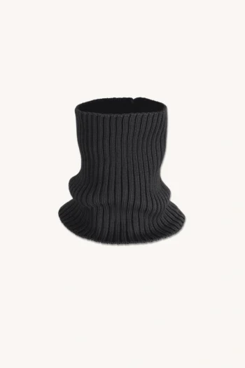 Komin z wełny merino dla dzieci czarny