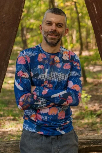 Koszulka z wełny merino z długim rękawem męska tengoku