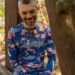 Koszulka z wełny merino z długim rękawem męska tengoku