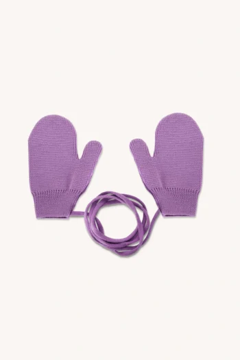 Rękawiczki z wełny merino dla dzieci fioletowe
