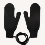 Rękawiczki z wełny merino z jednym palcem czarne