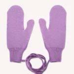 Rękawiczki z wełny merino z jednym palcem fioletowe