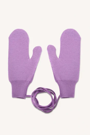 Rękawiczki z wełny merino z jednym palcem fioletowe