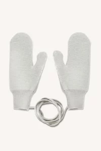Rękawiczki z wełny merino z jednym palcem off white