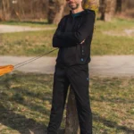 Spodnie z wełny merino dresowe męskie czarne