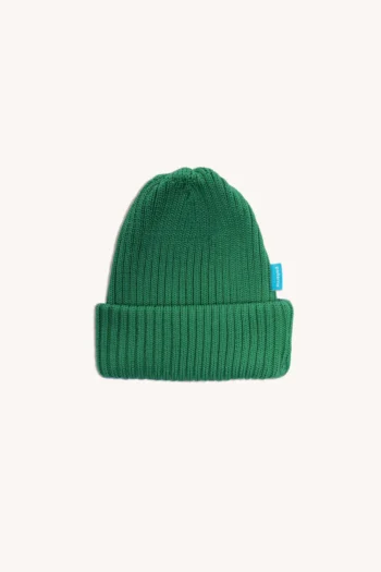 Czapka z wełny merino dla dzieci szmaragdowa