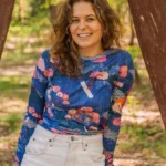 Koszulka z wełny merino z długim rękawem damska tengoku