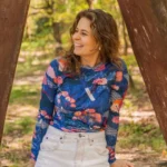 Koszulka z długim rękawem z wełny merino marki paterns we wzór tengoku damska