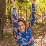 Koszulka z długim rękawem z wełny merino marki paterns we wzór tengoku damska