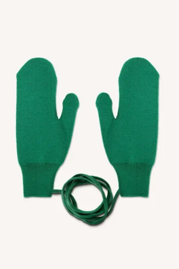 Rękawiczki z wełny merino z jednym palcem szmaragdowe