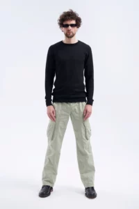 Sweter z wełny merino męski czarny