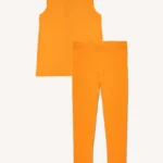 Dwupak: Podkoszulka i legginsy dla dzieci pomarańczowe