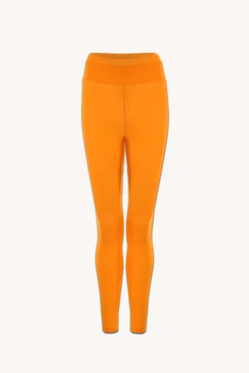 Legginsy z wysokim stanem z wełny merino active damskie pomarańczowe