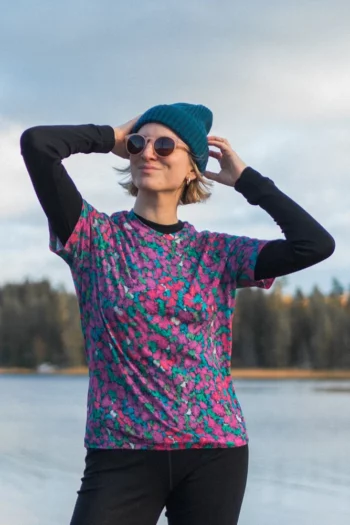 Koszulka z wełny merino prosta damska pinkpilio