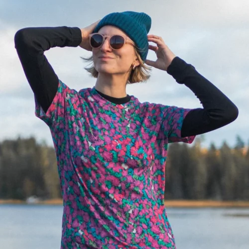 Koszulka z wełny merino prosta damska pinkpilio Koszulka z wełny merino prosta damska pinkpilio