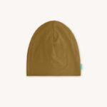 Czapka z wełny merino dla dzieci cienka oliwkowa