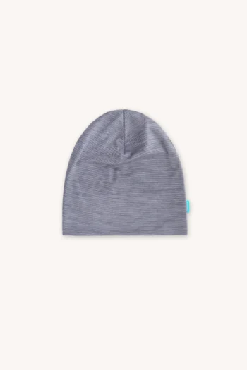 Czapka z wełny merino dla dzieci cienka w paski