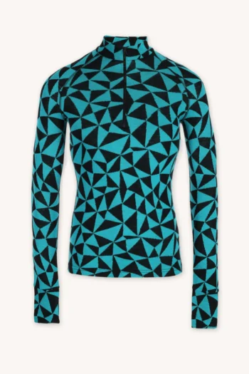 Bielizna termoaktywna z wełny merino 100% damska góra z zamkiem pod szyją w trójkąty