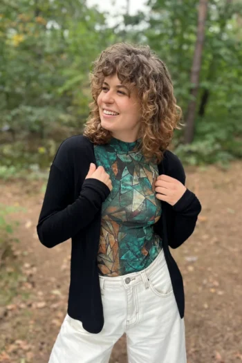 Kardigan z wełny merino 100% damski czarny