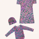 Zestaw: koszulka do karmienia, body i czapeczka z wełny merino pinkpilio