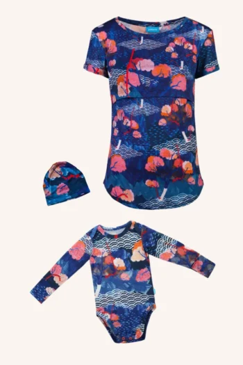 Zestaw: koszulka do karmienia, body i czapeczka z wełny merino tengoku