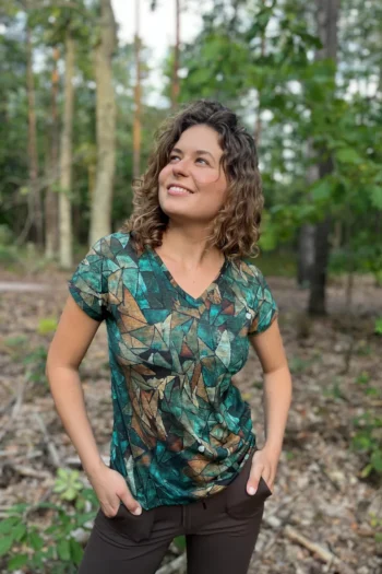 Koszulka z wełny merino damska green gorpcore