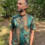 T-shirt z wełny merino męski gorpcore green