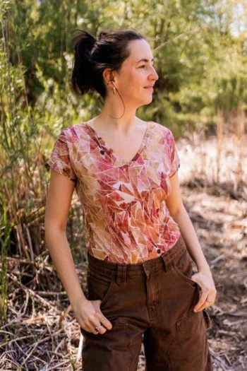 Koszulka z wełny merino damska ginger gorpcore