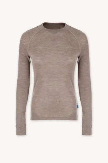 Bielizna termoaktywna z wełny merino 100% damska góra beżowy melanż