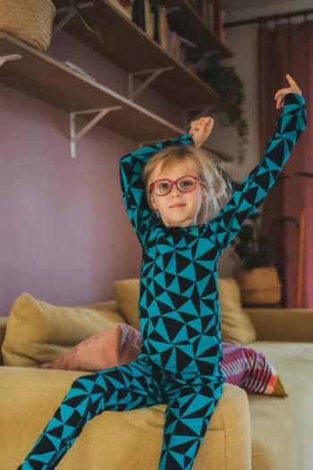 Bielizna termoaktywna z wełny merino 100% góra dziecięca w trójkąty