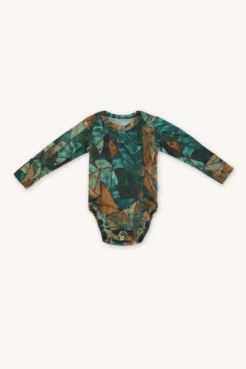 Body z wełny merino dla dzieci green gorpcore