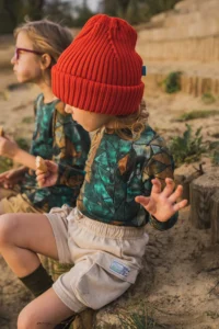 Czapka z wełny merino dla dzieci czerwona