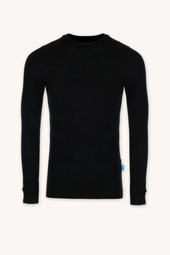 Bielizna termoaktywna z wełny merino 100% męska góra czarna