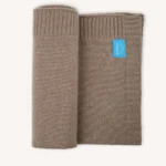 Kocyk z wełny merino 100% dla niemowlaka beżowy melanż