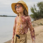 Bluzka dziecięca z długim rękawem z wełny merino ginger gorpcore