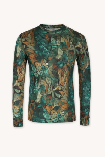 Koszulka z wełny merino z długim rękawem męska green gorpcore