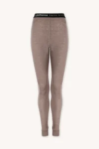Legginsy termoaktywne z wełny merino 100% damskie beżowy melanż