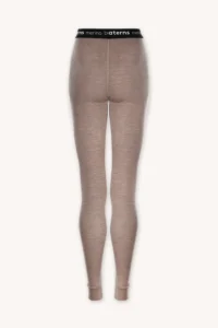 Legginsy termoaktywne z wełny merino 100% damskie beżowy melanż