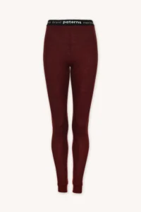 Legginsy termoaktywne z wełny merino 100% damskie bordowy melanż