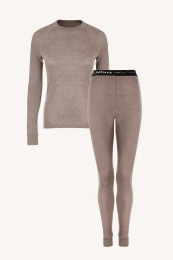 Dwupak: Bielizna damska góra i legginsy beżowy melanż