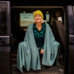 Koc z wełny merino 100% dzianinowy turkusowy