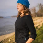 Koszulka z wełny merino z rękawem 3/4 czarna Koszulka z wełny merino z rękawem 3/4 czarna